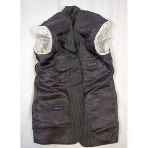 Ermenegildo Zegna Suzzara‎ Wool Blazer Mens 44 Long Charcoal Striped Sport USA